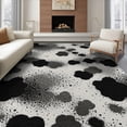 thumbnail image 1 of ODIKA 6'x9' Black Charcoal Abstract Cloud Burst Dotted Washable Area Rug Contemporary Splatter Design With Gradient Non-Slip, Chair-Friendly, for Dining Room, Under Table, Office Décor, 1 of 7