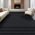 thumbnail image 1 of ODIKA 6'x9' Black Charcoal Modern Geometric Washable Area Rug Sleek Design with Minimalist Appeal Non-Slip, Chair-Friendly, for Dining Room, Under Table, Office Décor, 1 of 7