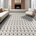 thumbnail image 1 of ODIKA 6'x9' Black Cream Geometric Striped Washable Area Rug Bohemian Southwestern Motif Design with Repeating for Queen Size Bedroom, Under Bed, Master Suite, Easy Care, Non-Shedding, 1 of 7