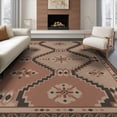 thumbnail image 1 of ODIKA 6'x9' Black Gray Geometric Design Washable Area Rug Intricate Graphite Patterns with Blush Accents Easy Care, Non-Shedding, for Queen Size Bedroom Under Bed Master Suite, 1 of 7