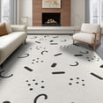 thumbnail image 1 of ODIKA 6'x9' Black White Abstract Scattered Dots Lines Washable Area Rug Modern Minimalist Geometric Confetti Style Non-Slip, Easy Care, for Family Room, Living Mater Bedroom, 1 of 7