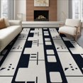 thumbnail image 1 of ODIKA 6'x9' Black White Geometric Handwoven Design Washable Area Rug Modern Abstract Pattern with Bold Lines Non-Slip, Easy Care, for Family Room, Living Mater Bedroom, 1 of 7