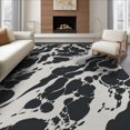 thumbnail image 1 of ODIKA 6'x9' Black White Waves Abstract Design Washable Area Rug Dynamic Flowing Pattern for Modern Spaces Non-Slip, Chair-Friendly, for Dining Room, Under Table, Office Décor, 1 of 7