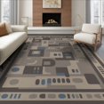thumbnail image 1 of ODIKA 6'x9' Blue Gray Contemporary Geometric Abstract Washable Area Rug Modern Architectural Motif Design with Structured Easy Care, Non-Shedding, for Queen Size Bedroom Under Bed Master Suite, 1 of 7