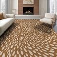 thumbnail image 1 of ODIKA 6'x9' Brown Abstract Leaf Elegance Design Washable Area Rug Elegant Geometric Foliate with Artistic Symmetry Easy Care, Non-Shedding, for Queen Size Bedroom Under Bed Master Suite, 1 of 6