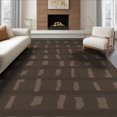 thumbnail image 1 of ODIKA 6'x9' Brown Modern Abstract Geometric Block Washable Area Rug Contemporary Minimalist Grid Layout with Irregular for Dining Room, Under Table, Office Décor, Non-Slip Chair-Friendly, 1 of 7