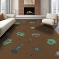 thumbnail image 1 of ODIKA 6'x9' Brown Playful Space Motifs With Planets Washable Area Rug And Stars Design Ornamental Balanced Border Layout for Family Room, Living Mater Bedroom, Non-Slip, Easy Care, 1 of 7