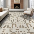thumbnail image 1 of ODIKA 6'x9' Cement Geometric Archway Design Washable Area Rug Modern Handwoven Indoor Outdoor Elegance Easy Care, Non-Shedding, for Queen Size Bedroom Under Bed Master Suite, 1 of 6