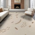 thumbnail image 1 of ODIKA 6'x9' Cream Sand Abstract Curved Lines Washable Area Rug Modern Minimalist Geometric Motifs Contemporary Non-Slip, Chair-Friendly, for Dining Room, Under Table, Office Décor, 1 of 7