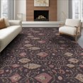 thumbnail image 1 of ODIKA 6'x9' Dark Purple Coral Burgundy Washable Area Rug Traditional Style Botanical Medallion Design With Intricate Scrollwork for Family Room, Living Mater Bedroom, Non-Slip, Easy Care, 1 of 7