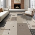 thumbnail image 1 of ODIKA 6'x9' Gray Beige Geometric Modern Design Washable Area Rug Contemporary Abstract Pattern with Charcoal for Family Room, Living Mater Bedroom, Non-Slip, Easy Care, 1 of 7
