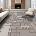 thumbnail image 1 of ODIKA 6'x9' Gray Beige Geometric Modern Design Washable Area Rug Intricate Abstract Pattern with Motifs Non-Slip, Easy Care, for Family Room, Living Mater Bedroom, 1 of 7