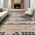 thumbnail image 1 of ODIKA 6'x9' Indigo Geometric Handwoven Ticking Washable Area Rug Modern Abstract Pattern with Unique Motifs for Dining Room, Under Table, Office Décor, Non-Slip Chair-Friendly, 1 of 7