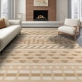 thumbnail image 1 of ODIKA 6'x9' Ivory Geometric Handwoven Design Washable Area Rug Intricate Patterns with Modern Aesthetic Touch Non-Slip, Easy Care, for Family Room, Living Mater Bedroom, 1 of 7