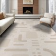 thumbnail image 1 of ODIKA 6'x9' Ivory Modern Geometric Pattern Washable Area Rug Contemporary Minimalist Rounded Rectangle Motif Non-Slip, Easy Care, for Family Room, Living Mater Bedroom, 1 of 7