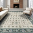 thumbnail image 1 of ODIKA 6'x9' Ivory Sage Traditional Medallion Washable Area Rug Classic Geometric Floral Motifs Vintage Decorative Design for Family Room, Living Mater Bedroom, Non-Slip, Easy Care, 1 of 7