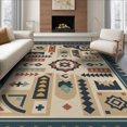 thumbnail image 1 of ODIKA 6'x9' Washable Area Rug Non-Slip, Easy Care, Ivory Spice Geometric Medallion Patchwork Traditional Southwestern Block Pattern for Family Room, Living Room, Master Bedroom, 1 of 7