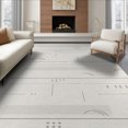 thumbnail image 1 of ODIKA 6'x9' Khaki Looped Design Washable Area Rug Modern Geometric Lines and Arcs Pattern for Dining Room, Under Table, Office Décor, Non-Slip Chair-Friendly, 1 of 7