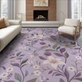 thumbnail image 1 of ODIKA 6'x9' Lavender Floral Elegance with Crocus Petal Washable Area Rug Elegant Blossom and Leaf Design for Modern Decor Non-Slip, Chair-Friendly, for Dining Room, Under Table, Office Décor, 1 of 7