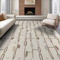 thumbnail image 1 of ODIKA 6'x9' Oatmeal Abstract Geometric Design Washable Area Rug Modern Hand-Tufted Pattern with Unique Style Non-Slip, Chair-Friendly, for Dining Room, Under Table, Office Décor, 1 of 7
