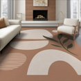 thumbnail image 1 of ODIKA 6'x9' Orange Abstract Terracotta Design Washable Area Rug Modern Geometric Shapes with Leaf Accent Non-Slip, Chair-Friendly, for Dining Room, Under Table, Office Décor, 1 of 7