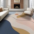 thumbnail image 1 of ODIKA 6'x9' Washable Area Rug Non-Slip, Easy Care, Pastel Multicolor Abstract Flow Design Modern Curved Shapes with Retro Vibes for Family Room, Living Room, Master Bedroom, 1 of 7