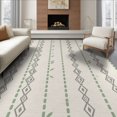 thumbnail image 1 of ODIKA 6'x9' Seaglass And Taupe Geometric Stripe Design Washable Area Rug Elegant Pattern with Modern Accents Non-Slip, Easy Care, for Family Room, Living Mater Bedroom, 1 of 7