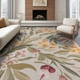 thumbnail image 1 of ODIKA 6'x9' Soft Floral Hues Enchanted Blossom Washable Area Rug Timeless Garden Design with Lush Botanical Motifs for Dining Room, Under Table, Office Décor, Non-Slip Chair-Friendly, 1 of 6