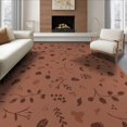 thumbnail image 1 of ODIKA 6'x9' Terracotta Botanical Style Floral Washable Area Rug Whimsical Scattered Motifs With Delicate Vine And Nature Non-Slip, Easy Care, for Family Room, Living Mater Bedroom, 1 of 7