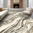 thumbnail image 1 of ODIKA 6'x9' Ultra-Soft Area Rug, Abstract Diagonal Veined Flow Streaks Symmetrical Motif Swirl Flowing Dynamic None Washable, Bare feet friendly, Silk-Touch for Guest Room, Bedroom, 1 of 7