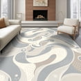 thumbnail image 1 of ODIKA 6'x9' Ultra-Soft Area Rug, Abstract Dreamy Cream Dot Motif Asymmetric Geometric Boho Galaxy None Washable, Bare feet friendly, Silk-Touch for Guest Room, Bedroom, 1 of 7