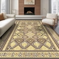 thumbnail image 1 of ODIKA 6'x9' Ultra-Soft Area Rug, Abstract Geometric Mosaic Layered Boho Motif Border Brushstroke None Washable, Bare feet friendly, Silk-Touch for Guest Room, Bedroom, 1 of 7