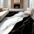 thumbnail image 1 of ODIKA 6'x9' Ultra-Soft Area Rug, Abstract Swirl Veined Gilded Border Streaks Flow Symmetrical None Washable, Bare feet friendly, Silk-Touch for Guest Room, Bedroom, 1 of 7