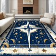 thumbnail image 1 of ODIKA 6'x9' Ultra-Soft Area Rug, Beachy Ocean Vintage Border Nautical Themed Bathroom Theme Vanity None Washable, Bare feet friendly, Silk-Touch for Guest Room, Bedroom, 1 of 7