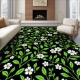 ODIKA 6'x9' Ultra-Soft Area Rug, Black Botanical Garden Path Design ...