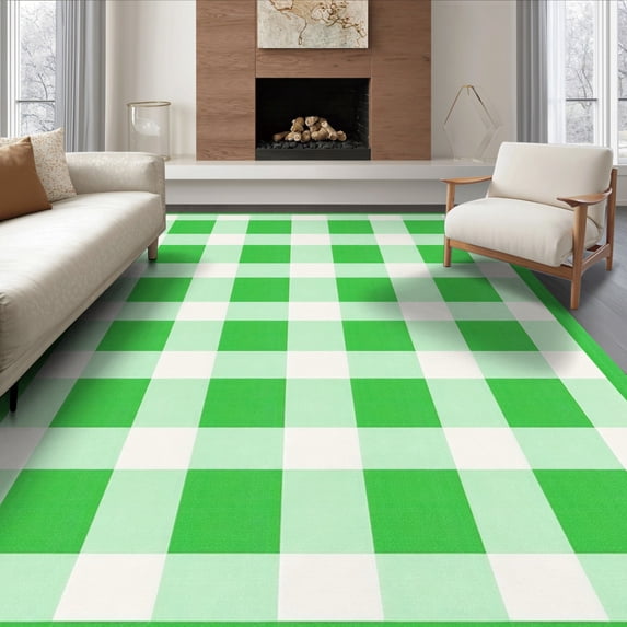 Check Floor Rug ODIKA 6'x9' Ultra-Soft Area Rug, Fuzzy Checkerboard Funky Grid ...