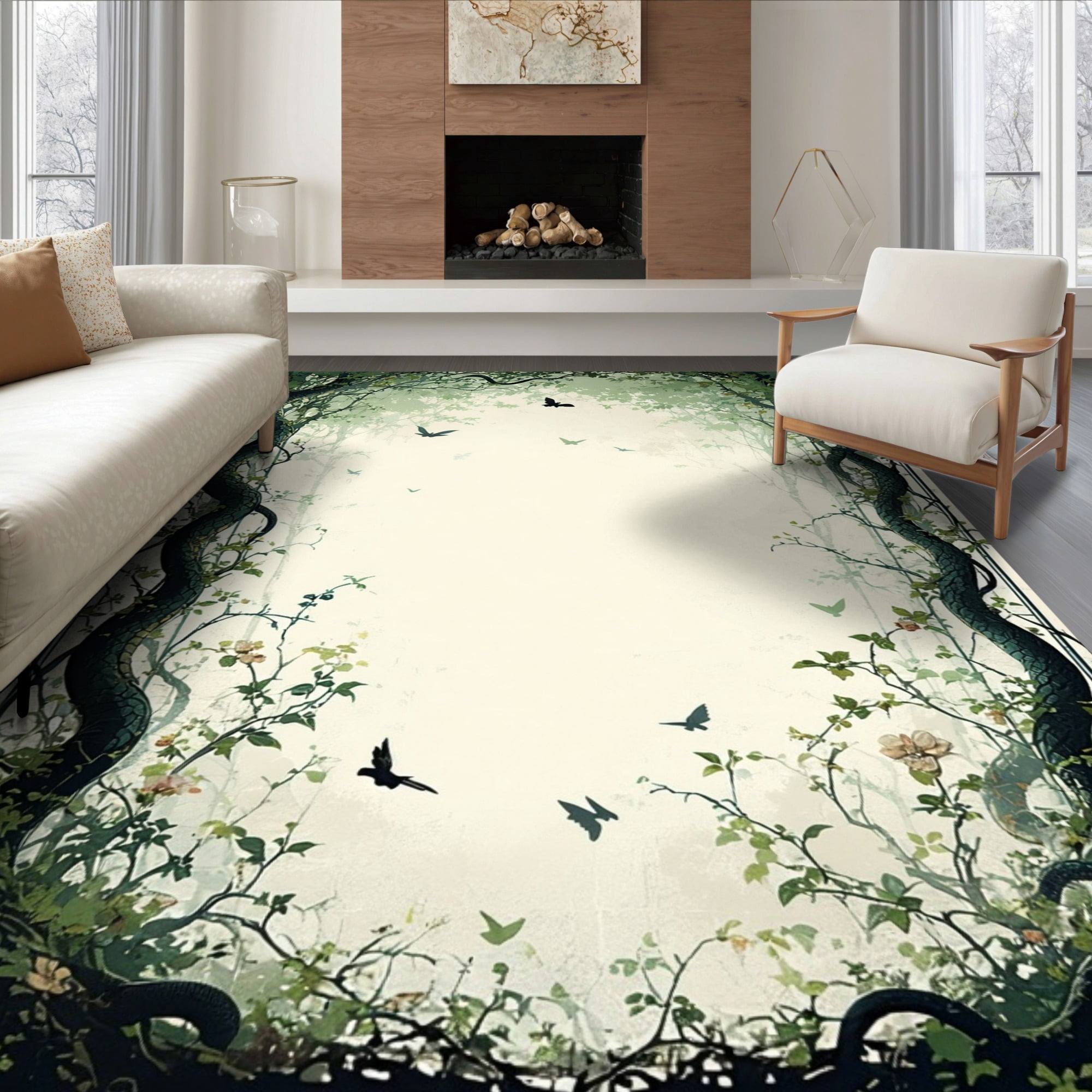 ODIKA 6'x9' Ultra-Soft Area Rug, Gothic Witchy Moody Snake Whimsical ...