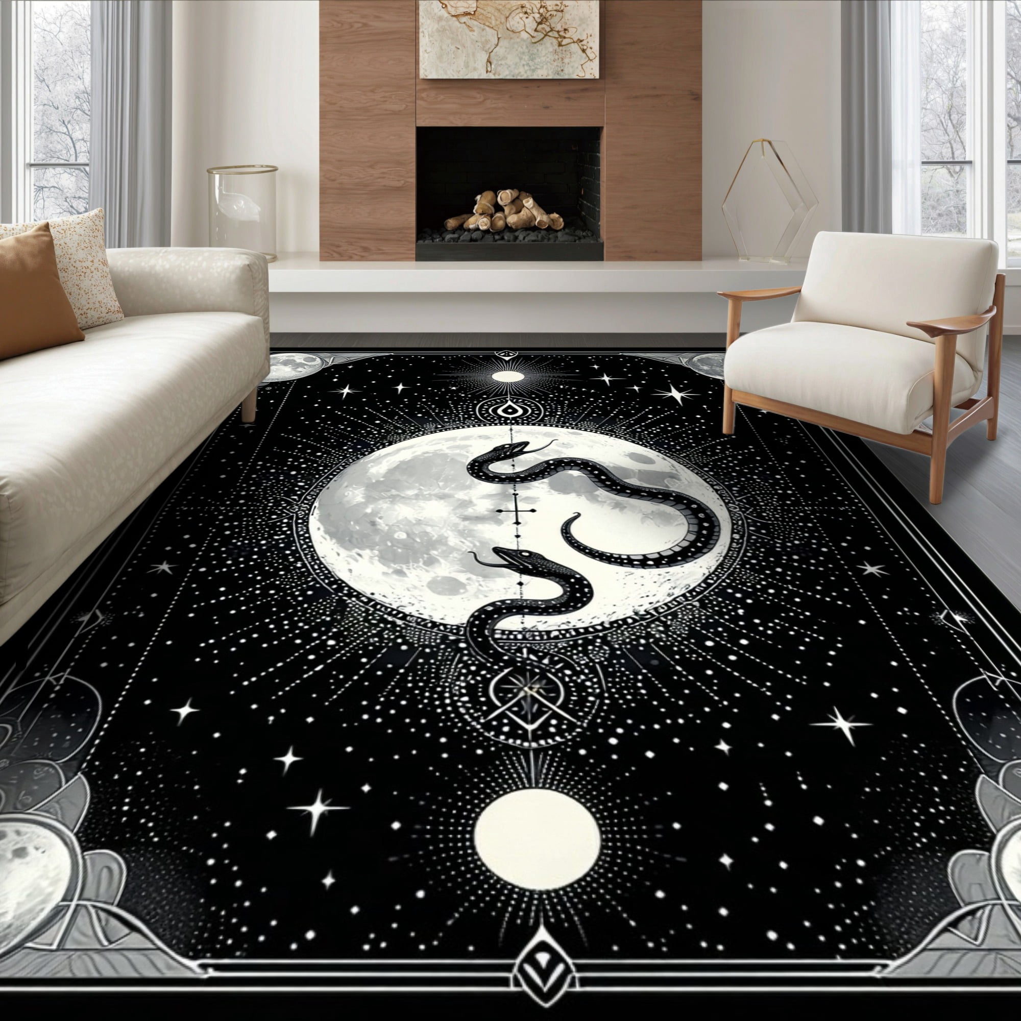 ODIKA 6'x9' Ultra-Soft Area Rug, Gothic Witchy Serpent Snake Whimsical ...