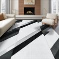 thumbnail image 1 of ODIKA 6'x9' Ultra-Soft Area Rug, Herringbone Abstract Zigzag Interlocking Geometric Shaggy Patterned None Washable, Bare feet friendly, Silk-Touch for Guest Room, Bedroom, 1 of 7
