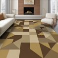 thumbnail image 1 of ODIKA 6'x9' Ultra-Soft Area Rug, Interlocking Mosaic Geometric Block Motif Brushstroke Abstract Flowing Dynamic None Washable, Bare feet friendly, Silk-Touch for Guest Room, Bedroom, 1 of 7