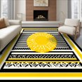 thumbnail image 1 of ODIKA 6'x9' Ultra-Soft Area Rug, Layered Welcome Door Stripe Border Motif Velvet Doormat Striped None Washable, Bare feet friendly, Silk-Touch for Guest Room, Bedroom, 1 of 7