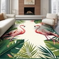 thumbnail image 1 of ODIKA 6'x9' Ultra-Soft Area Rug, Leaves Symmetrical Banana Frond Botanical Border Jungle Motif None Washable, Bare feet friendly, Silk-Touch for Guest Room, Bedroom, 1 of 7