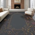 thumbnail image 1 of ODIKA 6'x9' Ultra-Soft Area Rug, Midnight Blue Gold Gothic Elegance Victorian Motif with Moonlit Accents Washable, Bare feet friendly, Silk-Touch for Guest Room, Bedroom, 1 of 7