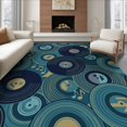 thumbnail image 1 of ODIKA 6'x9' Ultra-Soft Area Rug, Music Note Cd Geometric Circle Abstract Record Album Inspired None Washable, Bare feet friendly, Silk-Touch for Guest Room, Bedroom, 1 of 7