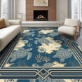 thumbnail image 1 of ODIKA 6'x9' Ultra-Soft Area Rug, Ocean Compass Motif Coral Border Vintage Turtle Nautical Map Playful Expressive None Washable, Bare feet friendly, Silk-Touch for Guest Room, Bedroom, 1 of 7