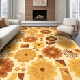 thumbnail image 1 of ODIKA 6'x9' Ultra-Soft Area Rug, Orange Century Mid Stylized Petal Shapes Terracotta Arrangement None Washable, Bare feet friendly, Silk-Touch for Guest Room, Bedroom, 1 of 7