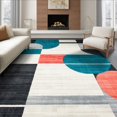 thumbnail image 1 of ODIKA 6'x9' Ultra-Soft Area Rug, Personalized Photo Abstract Interlocking Border Exact Alfombra None Washable, Bare feet friendly, Silk-Touch for Guest Room, Bedroom, 1 of 7