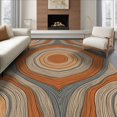 thumbnail image 1 of ODIKA 6'x9' Ultra-Soft Area Rug, Ring Tone Bands Concentric Annual Rings Earthy Farmhouse Stump Grain Refined None Washable, Bare feet friendly, Silk-Touch for Guest Room, Bedroom, 1 of 7