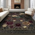 thumbnail image 1 of ODIKA 6'x9' Ultra-Soft Area Rug, Round Blooms Shaped Trailing Vine Scrolls Ornate Shape Border None Washable, Bare feet friendly, Silk-Touch for Guest Room, Bedroom, 1 of 7