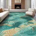 thumbnail image 1 of ODIKA 6'x9' Ultra-Soft Area Rug, Turtle Ocean Botanical Reef Stained Entryway Teal Beachy Nautical Flowing None Washable, Bare feet friendly, Silk-Touch for Guest Room, Bedroom, 1 of 7